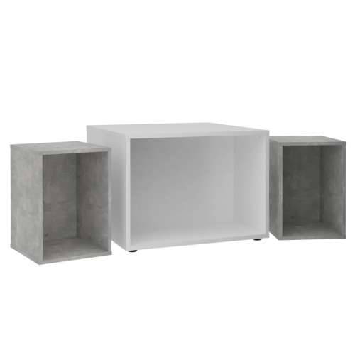 FMD stolić za kavu s 2 pomoćna stolića 67,5x67,5x50 cm bijeli i beton Cijena