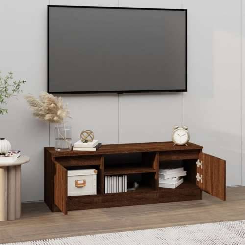 TV ormarić s vratima boja smeđeg hrasta 102x30x36 cm - Smeđi hrast 1 Cijena