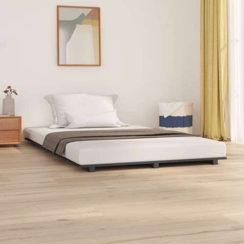 Okvir za krevet sivi 120 x 200 cm od masivne borovine - Siva 120 x 200 cm Cijena