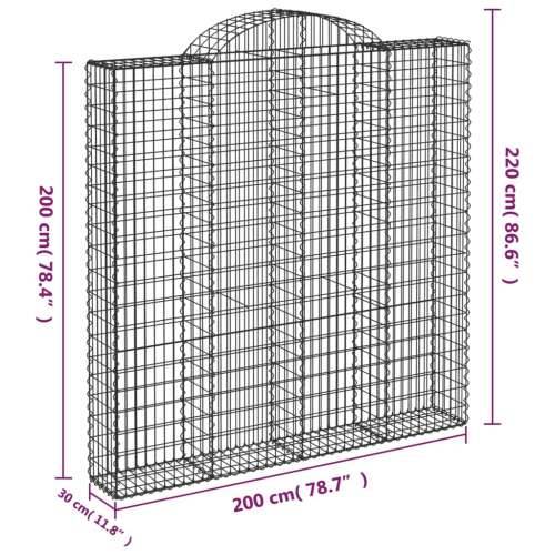 Gabion - Gabion ograde - Gabionska košara s lukom 200x30x200/220 cm pocinčano željezo - 200 x 30 x 200/220 cm 1 Cijena