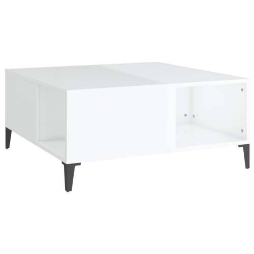 Stolić za kavu sjajni bijeli 80x80x36,5 cm konstruirano drvo - Visoko sjajno bijela 1 Cijena
