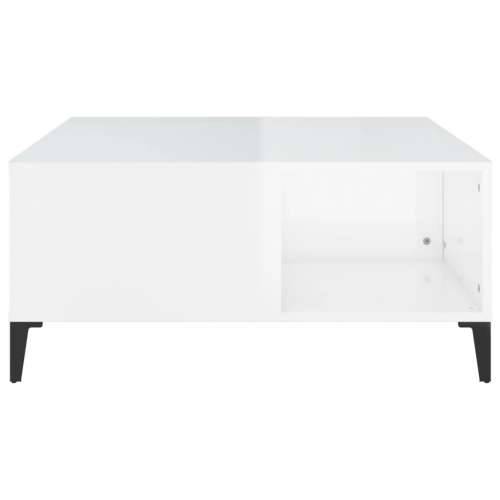 Stolić za kavu sjajni bijeli 80x80x36,5 cm konstruirano drvo - Visoko sjajno bijela 1 Cijena