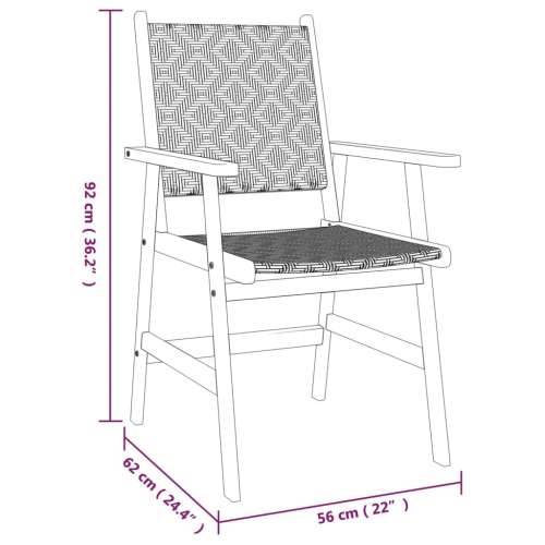 Vrtna garnitura - 3-dijelni vrtni blagovaonski set od masivnog bagremovog drva - Dužina stola 85 cm 2 Cijena