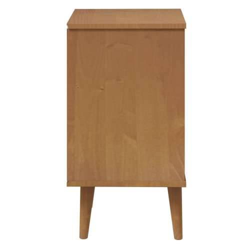 Noćni ormarić MOLDE smeđi 40 x 35 x 65 cm od masivne borovine - Smeđa i bijela 1 Cijena