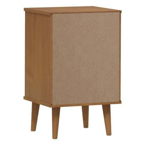 Noćni ormarić MOLDE smeđi 40 x 35 x 65 cm od masivne borovine - Smeđa i bijela 1 Cijena