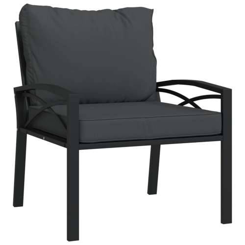 Vrtna stolica sa sivim jastucima 68 x 76 x 79 cm čelična - Siva 1 Cijena