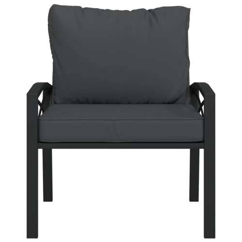 Vrtna stolica sa sivim jastucima 68 x 76 x 79 cm čelična - Siva 1 Cijena