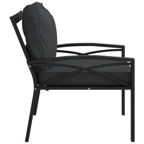 Vrtna stolica sa sivim jastucima 68 x 76 x 79 cm čelična - Siva 1 Cijena