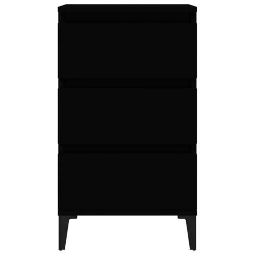 Noćni ormarić crni 40 x 35 x 70 cm od konstruiranog drva - Crna 1 Cijena