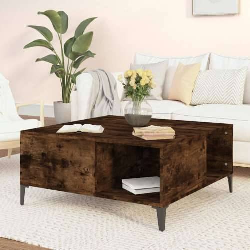 Stolić za kavu boja hrasta 80 x 80 x 36,5 cm konstruirano drvo - Dimljeni hrast 1 Cijena