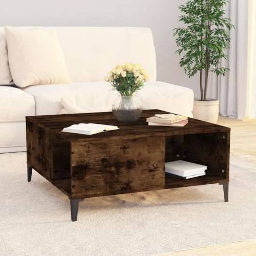 Stolić za kavu boja hrasta 80 x 80 x 36,5 cm konstruirano drvo - Dimljeni hrast 1 Cijena
