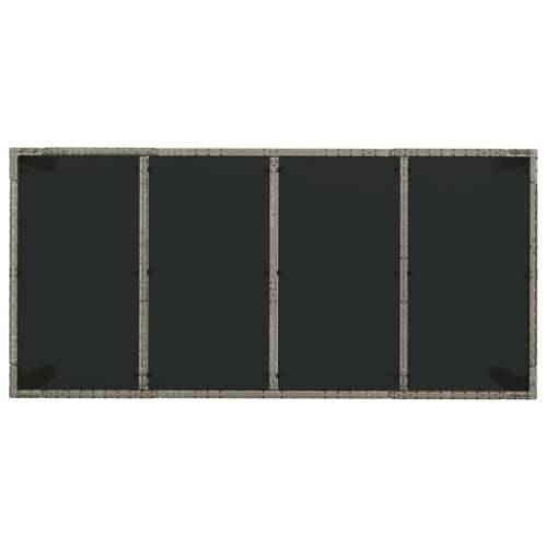 Vrtna garnitura - 9-dijelni vrtni blagovaonski set sivi od poliratana - Siva Dužina stola 190 cm 8 Cijena