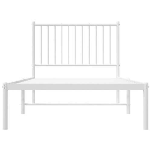 Metalni okvir za krevet s uzglavljem bijeli 90 x 190 cm Cijena