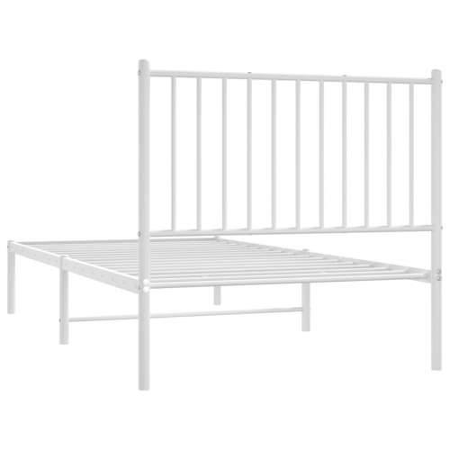 Metalni okvir za krevet s uzglavljem bijeli 90 x 190 cm Cijena