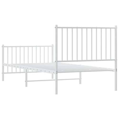 Metalni okvir kreveta uzglavlje i podnožje bijeli 90 x 200 cm Cijena