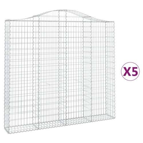 Lučne gabionske košare 5 kom 200x30x180/200cm pocinčano željezo - 200 x 30 x 180/200 cm 5 Cijena