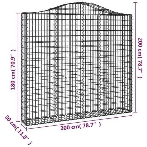 Lučne gabionske košare 5 kom 200x30x180/200cm pocinčano željezo - 200 x 30 x 180/200 cm 5 Cijena