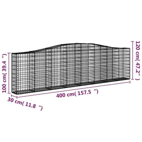 Lučne gabionske košare 25kom 400x30x100/120cm pocinčano željezo Cijena