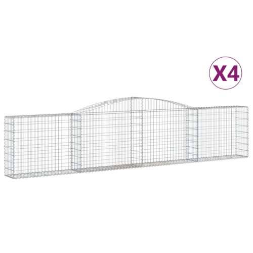 Lučne gabionske košare 4 kom 400x30x80/100 cm pocinčano željezo - 400 x 30 x 80/100 cm 4 Cijena