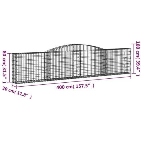 Lučne gabionske košare 4 kom 400x30x80/100 cm pocinčano željezo - 400 x 30 x 80/100 cm 4 Cijena