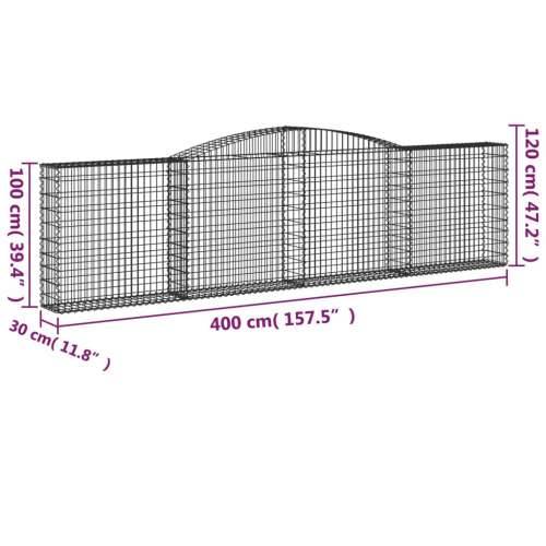Lučne gabionske košare 3 kom 400x30x100/120cm pocinčano željezo - 400 x 30 x 100/120 cm 3 Cijena