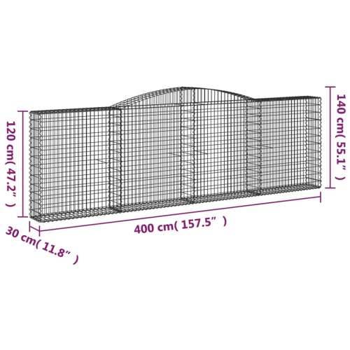 Lučne gabionske košare 7 kom 400x30x120/140cm pocinčano željezo - 400 x 30 x 120/140 cm 7 Cijena