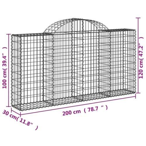 Lučne gabionske košare 9 kom 200x30x100/120cm pocinčano željezo - 200 x 30 x 100/120 cm 9 Cijena