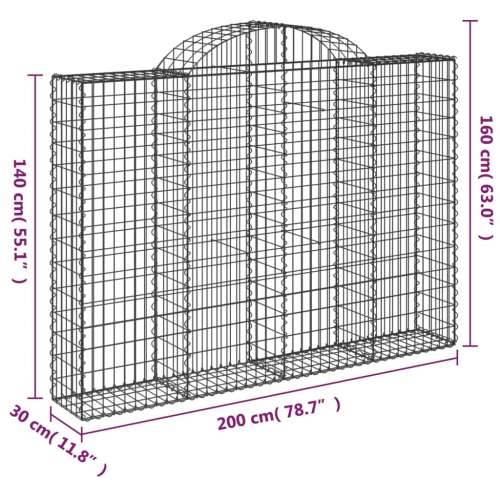 Lučne gabionske košare 5 kom 200x30x40/60 cm pocinčano željezo - 200 x 30 x 140/160 cm 5 Cijena