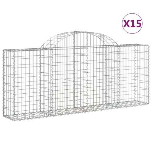 Lučne gabionske košare 15 kom 200x30x80/100cm pocinčano željezo - 200 x 30 x 80/100 cm 15 Cijena