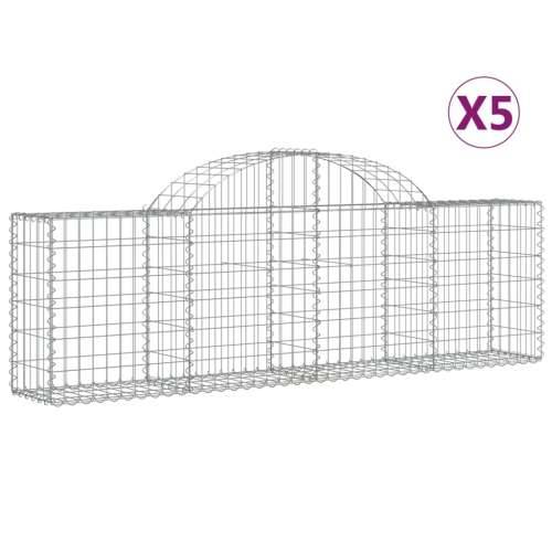Lučne gabionske košare 5 kom 200x30x60/80 cm pocinčano željezo - 200 x 30 x 60/80 cm 5 Cijena