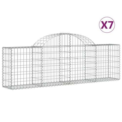 Lučne gabionske košare 7 kom 200x30x60/80 cm pocinčano željezo - 200 x 30 x 60/80 cm 7 Cijena