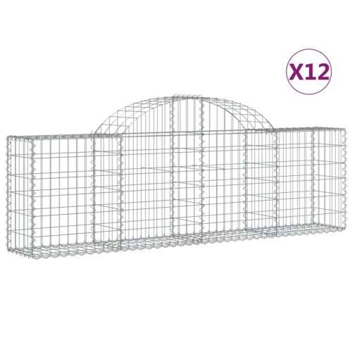 Lučne gabionske košare 12 kom 200x30x60/80 cm pocinčano željezo - 200 x 30 x 60/80 cm 12 Cijena