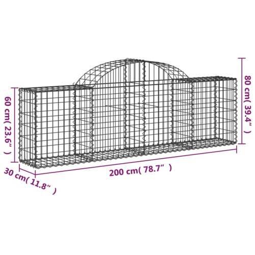Lučne gabionske košare 14 kom 200x30x60/80 cm pocinčano željezo - 200 x 30 x 60/80 cm 14 Cijena
