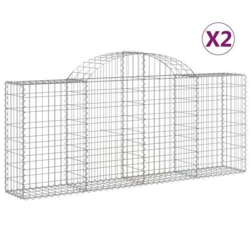 Lučne gabionske košare 2 kom 200x30x80/100 cm pocinčano željezo - 200 x 30 x 80/100 cm 2 Cijena