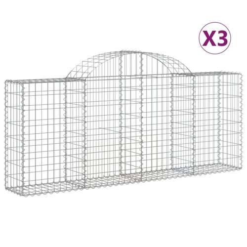Lučne gabionske košare 3 kom 200x30x80/100 cm pocinčano željezo - 200 x 30 x 80/100 cm 3 Cijena