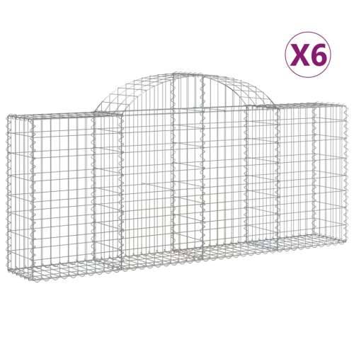Lučne gabionske košare 6 kom 200x30x80/100 cm pocinčano željezo - 200 x 30 x 80/100 cm 6 Cijena