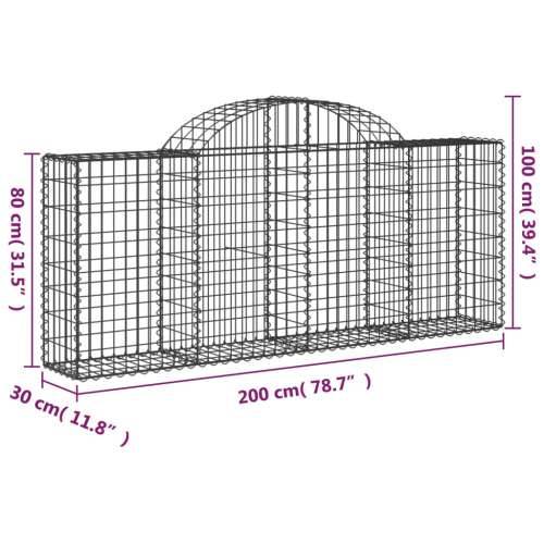 Lučne gabionske košare 10 kom 200x30x80/100cm pocinčano željezo - 200 x 30 x 80/100 cm 10 Cijena