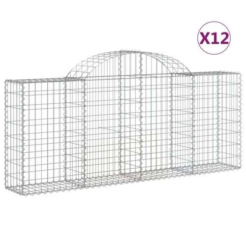 Lučne gabionske košare 12 kom 200x30x80/100cm pocinčano željezo - 200 x 30 x 80/100 cm 12 Cijena