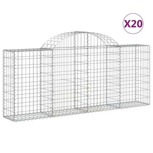Lučne gabionske košare 20 kom 200x30x80/100cm pocinčano željezo - 200 x 30 x 80/100 cm 20 Cijena