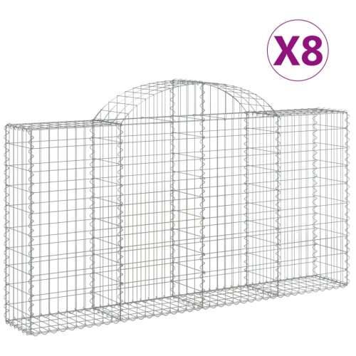 Lučne gabionske košare 8 kom 200x30x100/120cm pocinčano željezo - 200 x 30 x 100/120 cm 8 Cijena