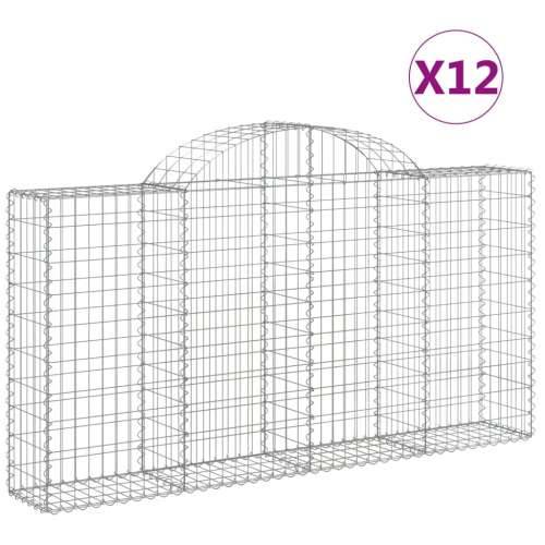 Lučne gabionske košare 12kom 200x30x100/120cm pocinčano željezo - 200 x 30 x 100/120 cm 12 Cijena