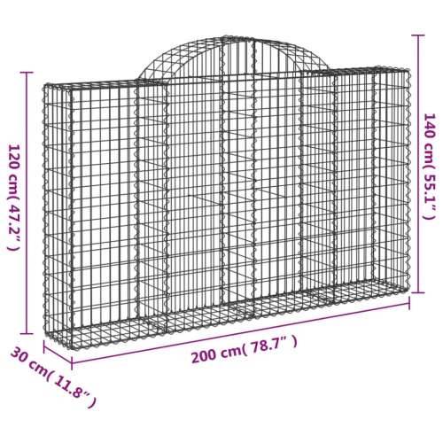 Lučne gabionske košare 3 kom 200x30x120/140cm pocinčano željezo - 200 x 30 x 120/140 cm 3 Cijena