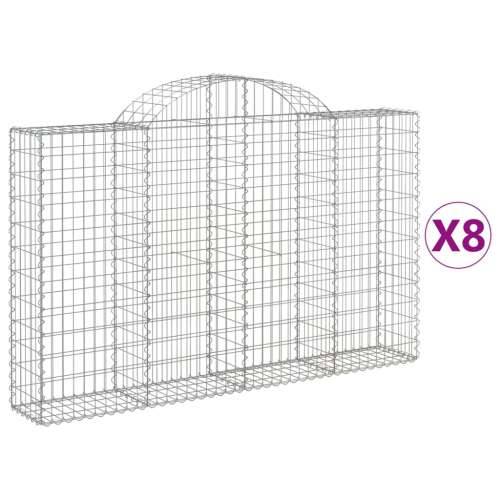 Lučne gabionske košare 8 kom 200x30x120/140cm pocinčano željezo - 200 x 30 x 120/140 cm 8 Cijena