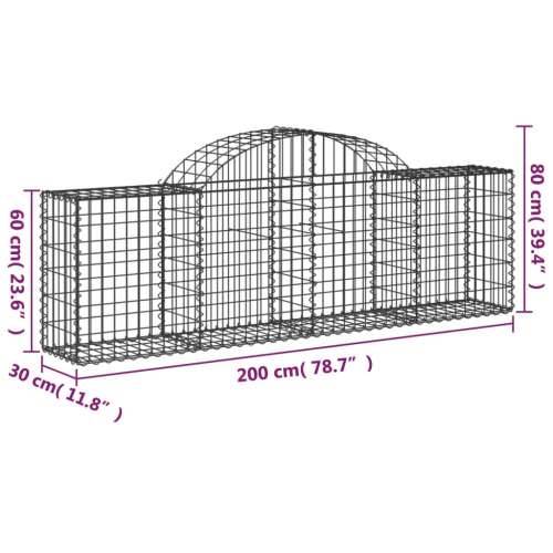 Lučne gabionske košare 3 kom 200x30x60/80 cm pocinčano željezo 200 x 30 x 60/80 cm 3 Cijena