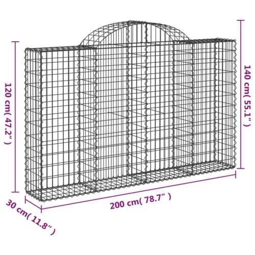 Lučne gabionske košare 4 kom 200x30x120/140cm pocinčano željezo 200 x 30 x 120/140 cm 4 Cijena