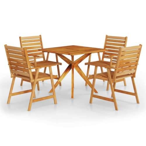 Vrtna garnitura - 5-dijelni vrtni blagovaonski set od masivnog bagremovog drva - Dužina stola 85 cm 4 Cijena