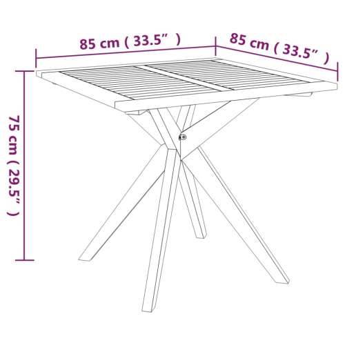 Vrtna garnitura - 5-dijelni vrtni blagovaonski set od masivnog bagremovog drva - Dužina stola 85 cm 4 Cijena