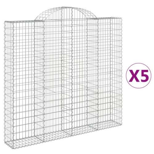 Lučne gabionske košare 5 kom 200x30x180/200cm pocinčano željezo - 200 x 30 x 180/200 cm 5 Cijena
