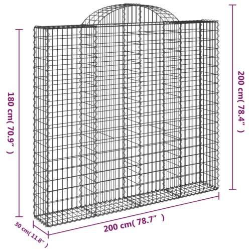 Lučne gabionske košare 5 kom 200x30x180/200cm pocinčano željezo - 200 x 30 x 180/200 cm 5 Cijena