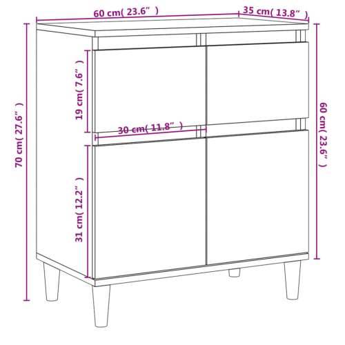 Komoda sivog hrasta sonome 60x35x70 cm od konstruiranog drva - Sivi hrast sonoma 1 Cijena